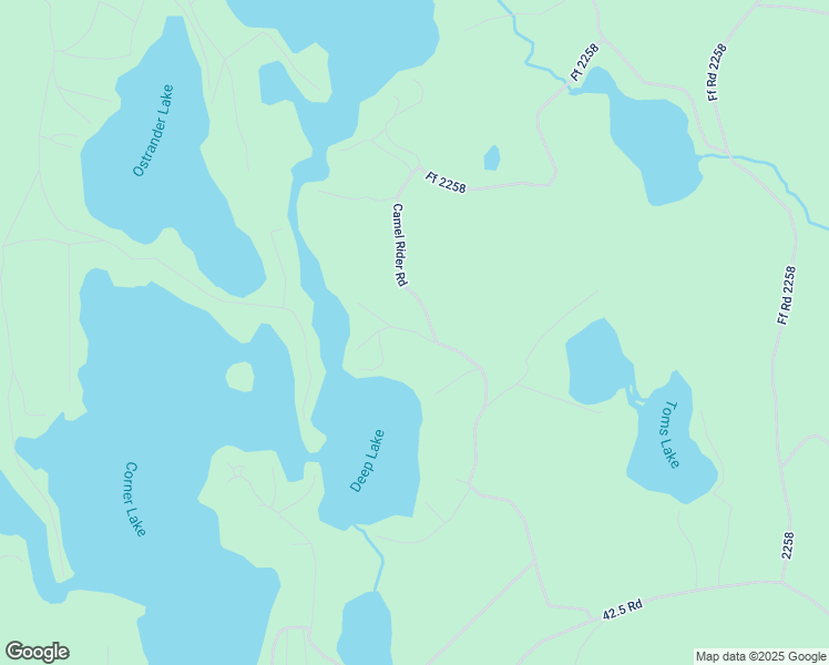 map of restaurants, bars, coffee shops, grocery stores, and more near Camel Rider Road in Schoolcraft County