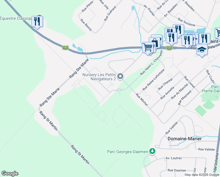 map of restaurants, bars, coffee shops, grocery stores, and more near 1008 Rue Bissonnette in Lanaudière
