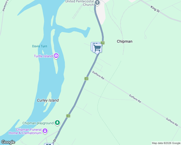 map of restaurants, bars, coffee shops, grocery stores, and more near 482 New Brunswick 10 in Chipman