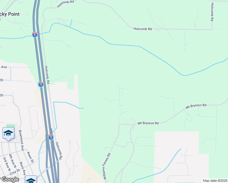 map of restaurants, bars, coffee shops, grocery stores, and more near 505 Williams Finney Road in Kelso