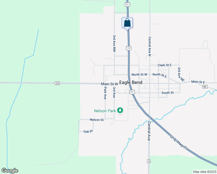 map of restaurants, bars, coffee shops, grocery stores, and more near 104 Park Avenue Northwest in Eagle Bend