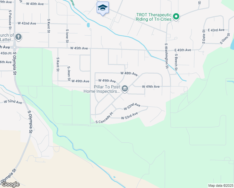 map of restaurants, bars, coffee shops, grocery stores, and more near 4901 South Dayton Place in Kennewick
