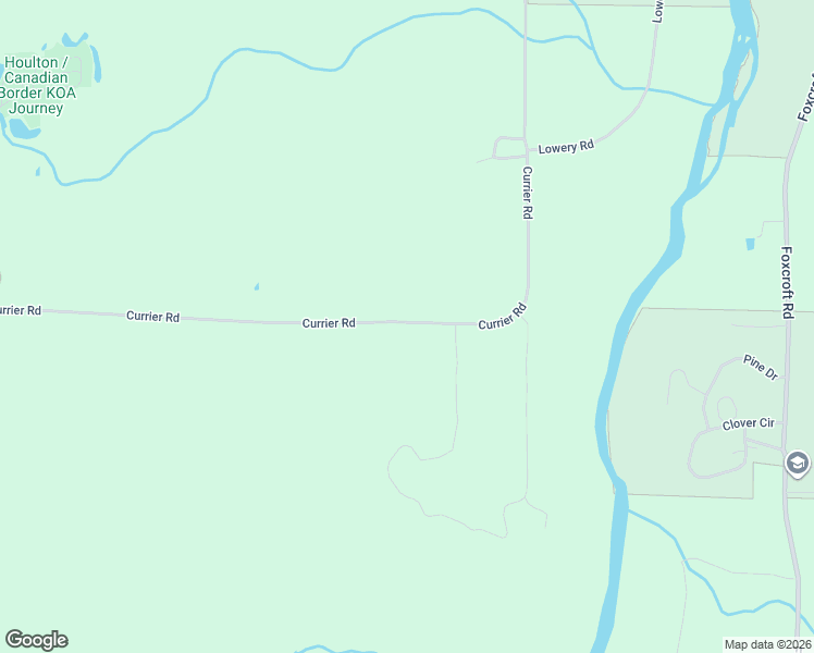 map of restaurants, bars, coffee shops, grocery stores, and more near 155 Currier Road in Houlton