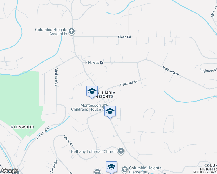 map of restaurants, bars, coffee shops, grocery stores, and more near 933 South Nevada Drive in Longview