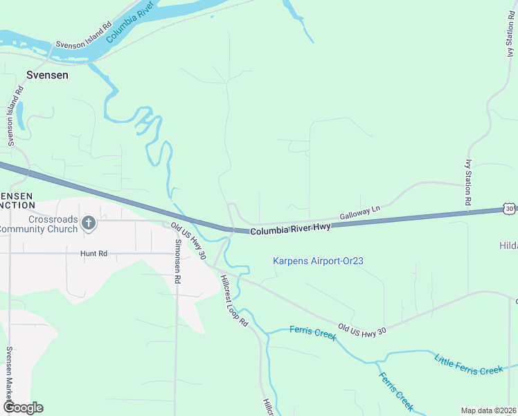 map of restaurants, bars, coffee shops, grocery stores, and more near Camellia Road in Clatsop County