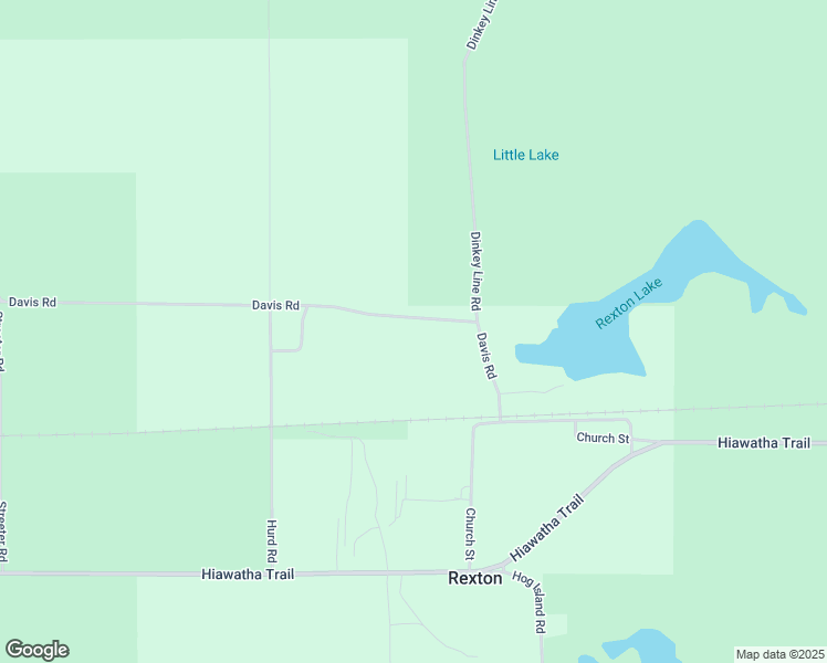 map of restaurants, bars, coffee shops, grocery stores, and more near 7654 Davis Road in Naubinway