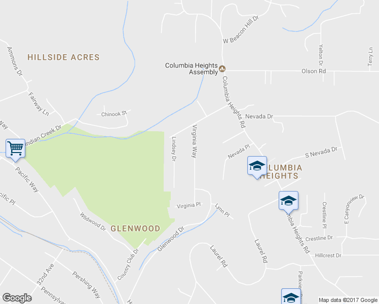 map of restaurants, bars, coffee shops, grocery stores, and more near 3225 Virginia Way in Longview