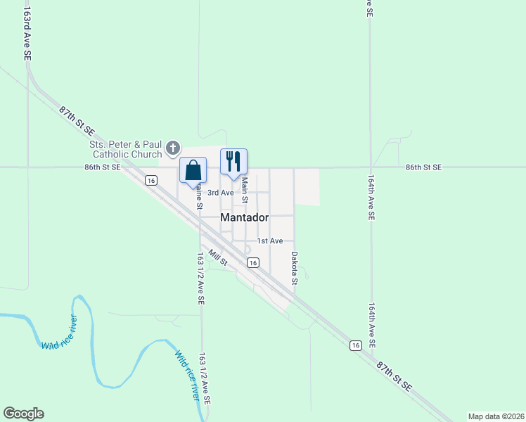 map of restaurants, bars, coffee shops, grocery stores, and more near 2nd Avenue in Mantador
