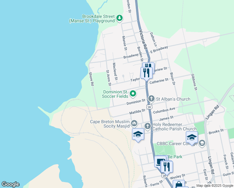 map of restaurants, bars, coffee shops, grocery stores, and more near 14 Connaught Street in Sydney