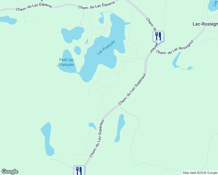 map of restaurants, bars, coffee shops, grocery stores, and more near Chemin de la Sablière in Laurentides