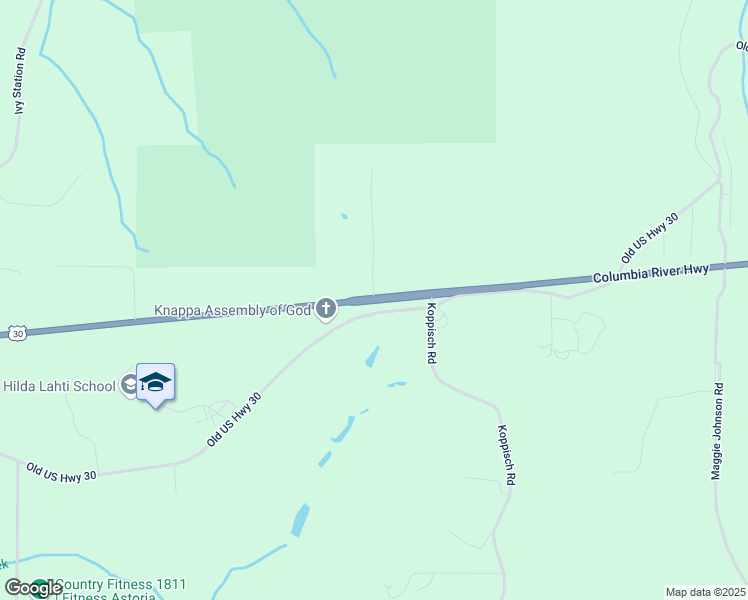 map of restaurants, bars, coffee shops, grocery stores, and more near E Columbia River Hwy in Astoria