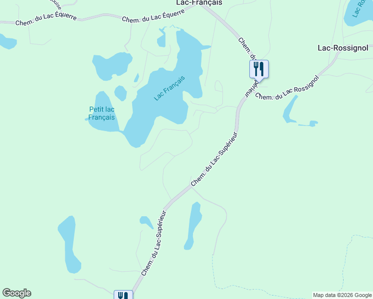 map of restaurants, bars, coffee shops, grocery stores, and more near Chemin de la Sablière in Laurentides