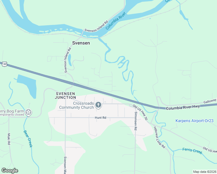 map of restaurants, bars, coffee shops, grocery stores, and more near 92946 Keller Road in Astoria