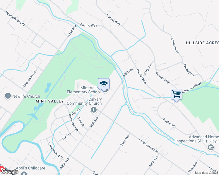 map of restaurants, bars, coffee shops, grocery stores, and more near 2745 38th Avenue in Longview