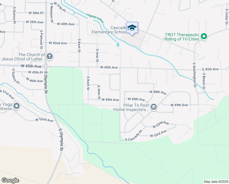 map of restaurants, bars, coffee shops, grocery stores, and more near 706 West 48th Avenue in Kennewick
