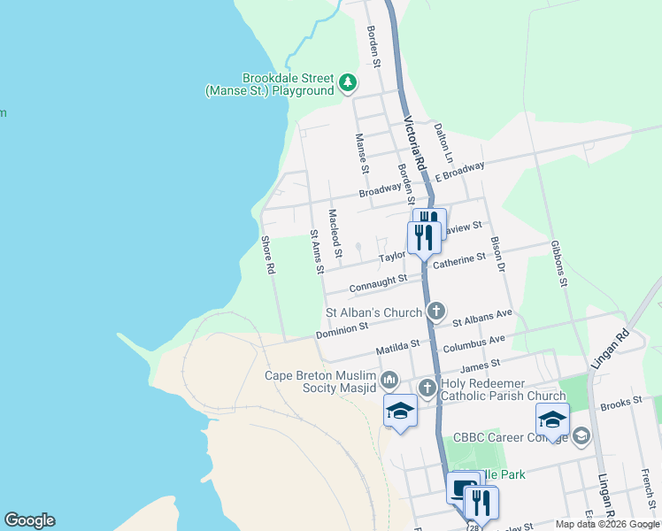 map of restaurants, bars, coffee shops, grocery stores, and more near 73 Taylor Street in Sydney