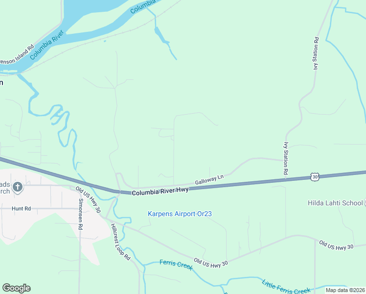 map of restaurants, bars, coffee shops, grocery stores, and more near 92693 T T Larson Road in Astoria