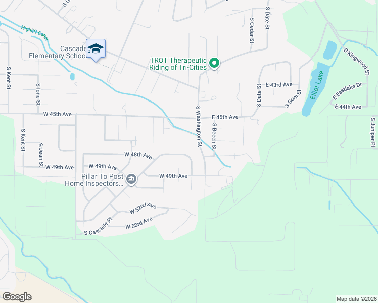 map of restaurants, bars, coffee shops, grocery stores, and more near 8 W 48th Ave in Kennewick