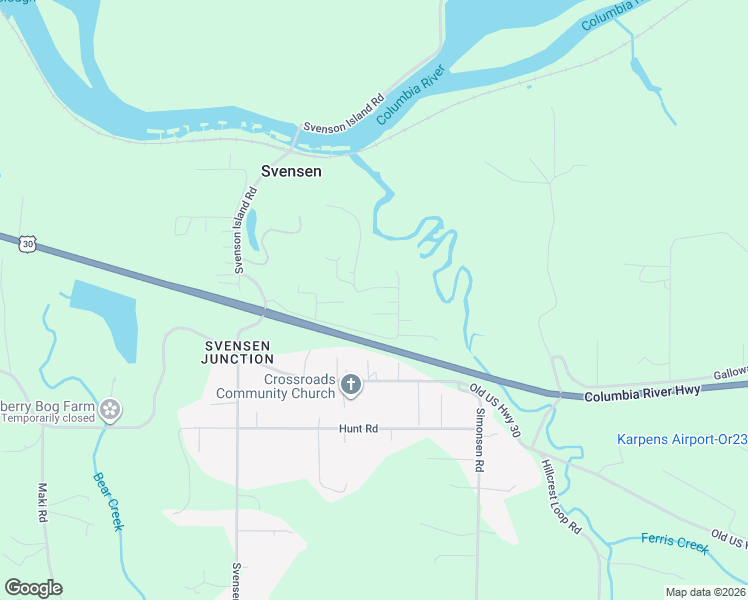 map of restaurants, bars, coffee shops, grocery stores, and more near 92946 Keller Road in Astoria
