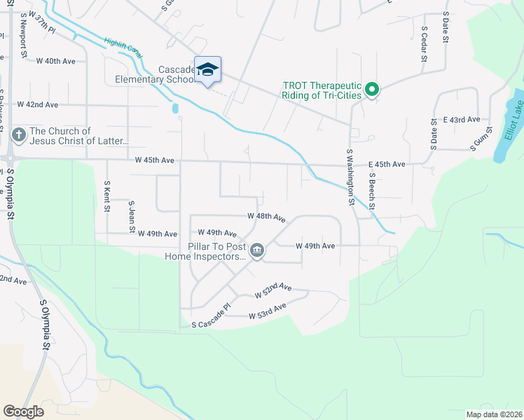 map of restaurants, bars, coffee shops, grocery stores, and more near 308 West 48th Avenue in Kennewick