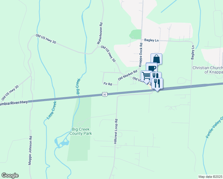 map of restaurants, bars, coffee shops, grocery stores, and more near 92682 Old Market Road in Astoria