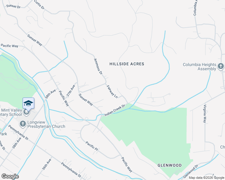 map of restaurants, bars, coffee shops, grocery stores, and more near 3565 Fairway Lane in Longview