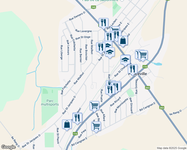 map of restaurants, bars, coffee shops, grocery stores, and more near 19 Rue des Érables in Princeville