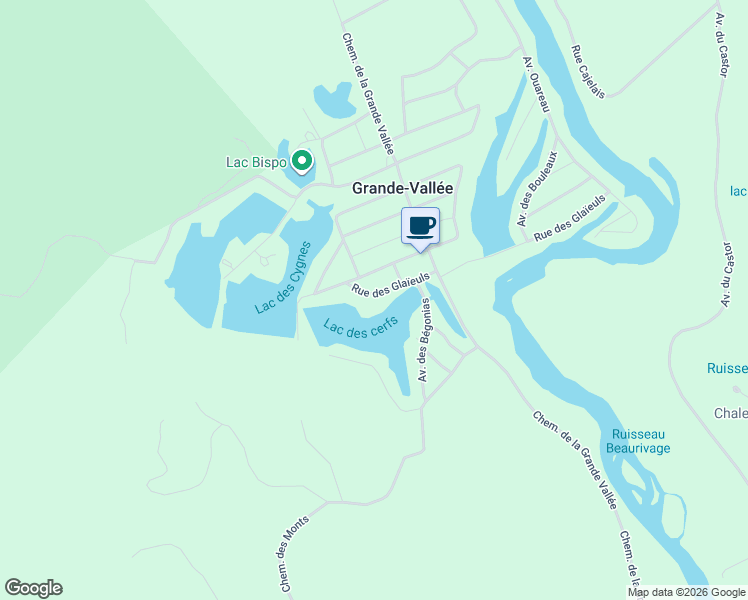 map of restaurants, bars, coffee shops, grocery stores, and more near 621 Rue des Glaïeuls in Chertsey
