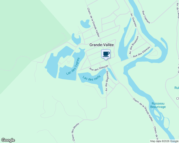 map of restaurants, bars, coffee shops, grocery stores, and more near 621 Rue des Glaïeuls in Chertsey