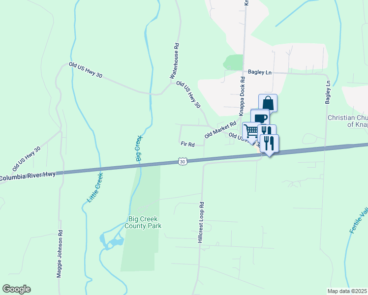 map of restaurants, bars, coffee shops, grocery stores, and more near 92682 Old Market Road in Astoria