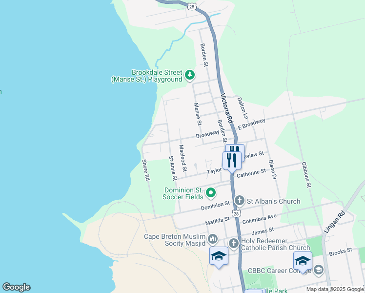 map of restaurants, bars, coffee shops, grocery stores, and more near 66 Macleod Street in Sydney