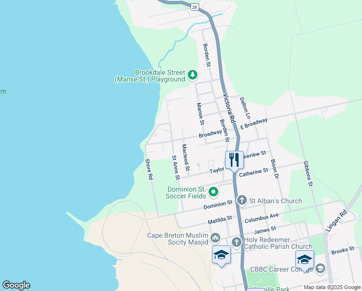 map of restaurants, bars, coffee shops, grocery stores, and more near 69 Macleod Street in Sydney