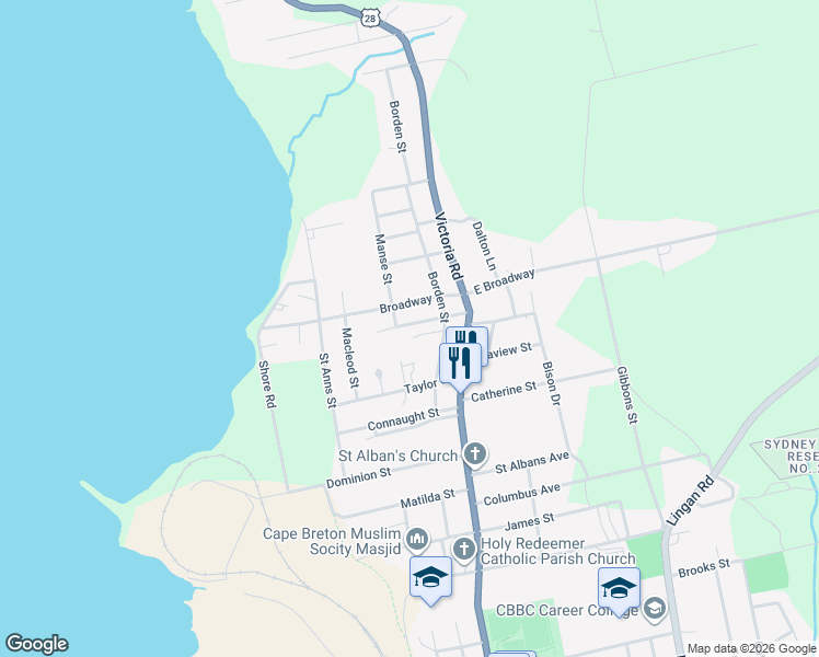 map of restaurants, bars, coffee shops, grocery stores, and more near 32 Mercer Street in Sydney