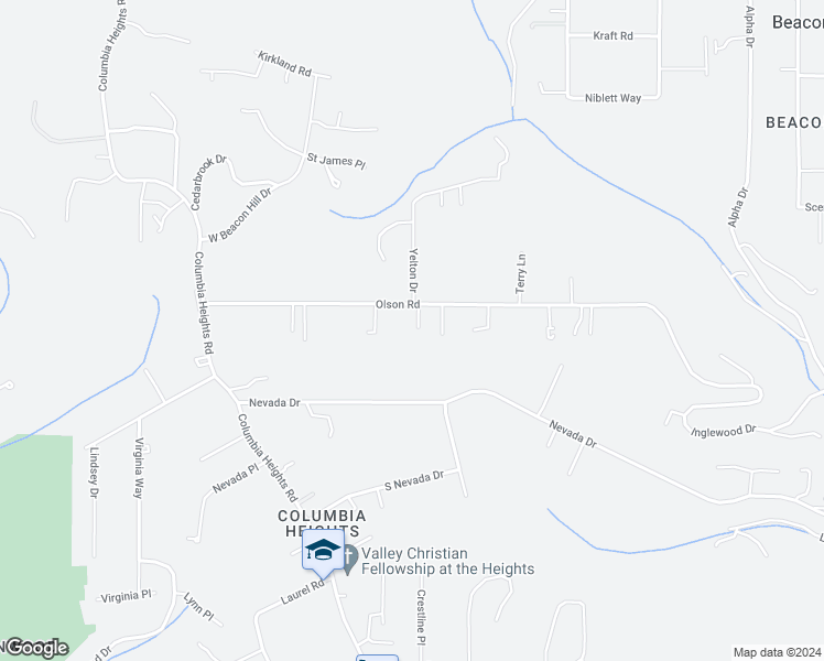 map of restaurants, bars, coffee shops, grocery stores, and more near 640 Olson Road in Longview
