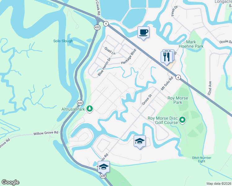 map of restaurants, bars, coffee shops, grocery stores, and more near 2022 Bethany Street in Longview