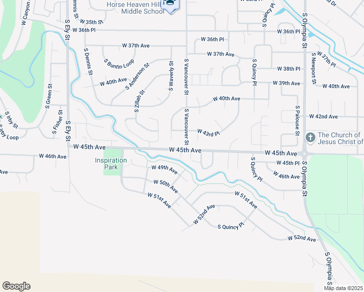 map of restaurants, bars, coffee shops, grocery stores, and more near 4307 S Waverly Pl in Kennewick