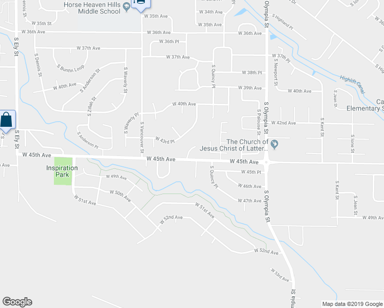 map of restaurants, bars, coffee shops, grocery stores, and more near 4406 South Sharron Court in Kennewick