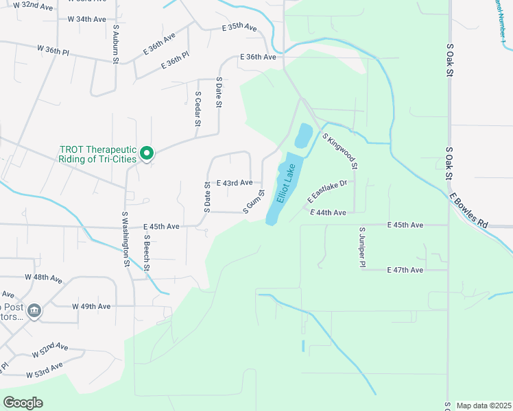 map of restaurants, bars, coffee shops, grocery stores, and more near 4313 South Gum Street in Kennewick