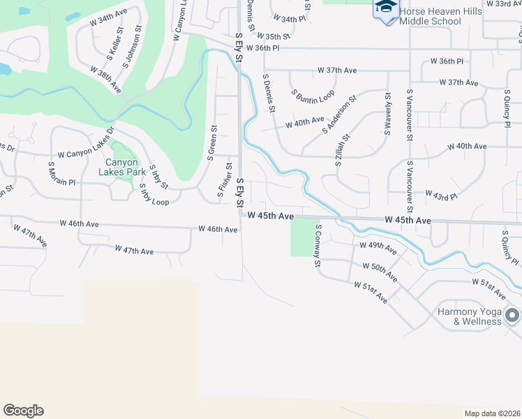 map of restaurants, bars, coffee shops, grocery stores, and more near 2720 West 45th Avenue in Kennewick