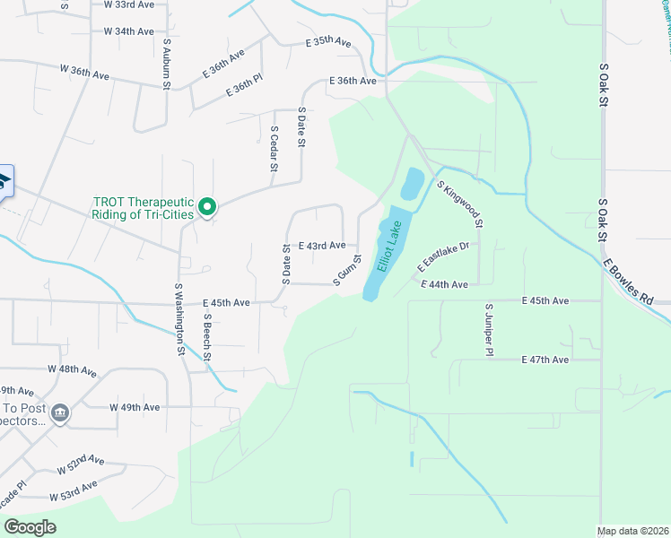 map of restaurants, bars, coffee shops, grocery stores, and more near 4312 South Gum Street in Kennewick