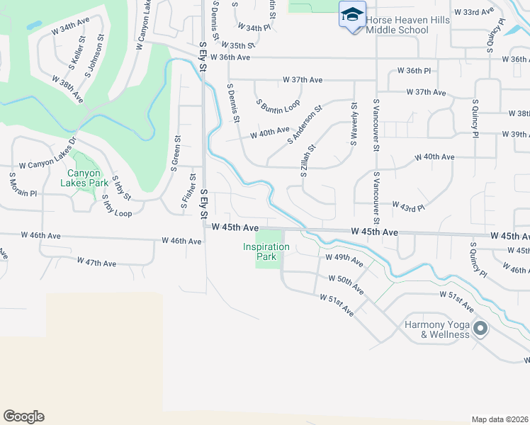 map of restaurants, bars, coffee shops, grocery stores, and more near 2720 W 45th Ave in Kennewick