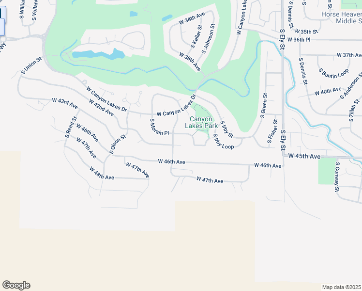 map of restaurants, bars, coffee shops, grocery stores, and more near 3409 West 42nd Avenue in Kennewick