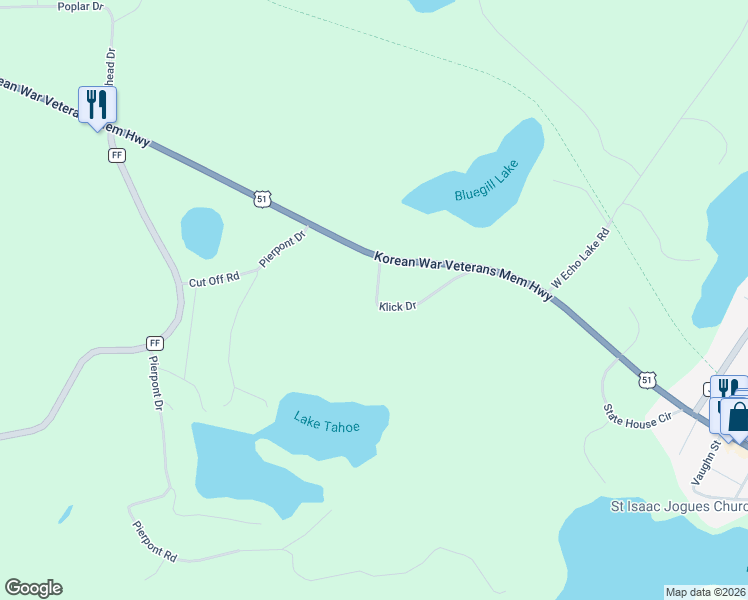 map of restaurants, bars, coffee shops, grocery stores, and more near 5391 U.S. 51 in Mercer