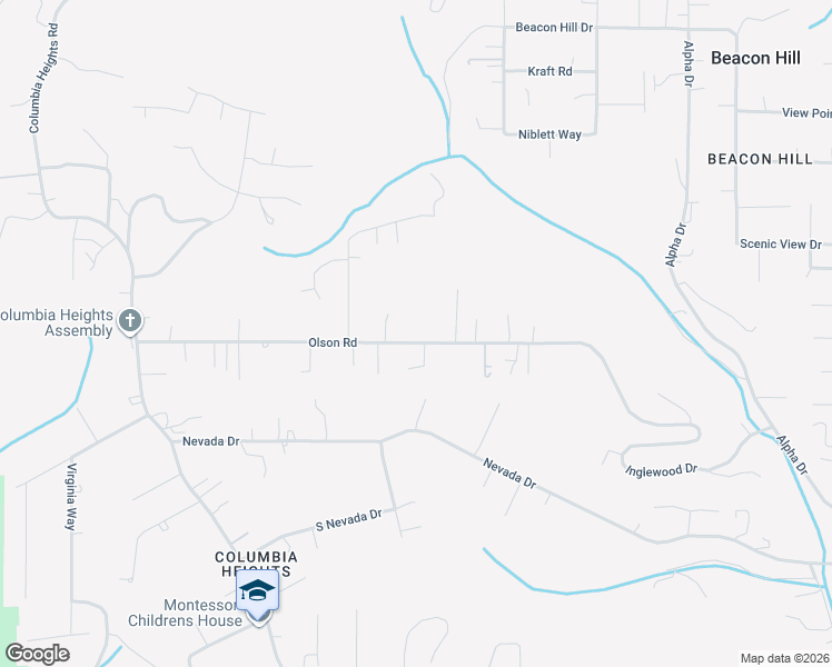 map of restaurants, bars, coffee shops, grocery stores, and more near 521 Olson Road in Longview