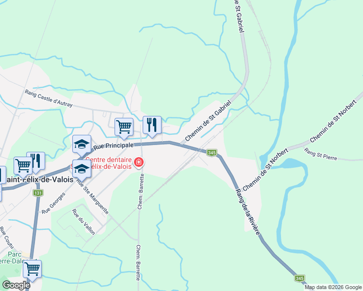 map of restaurants, bars, coffee shops, grocery stores, and more near 4130 Rue Principale in Saint-Damien