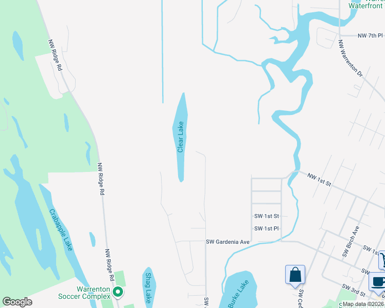 map of restaurants, bars, coffee shops, grocery stores, and more near 75 Southwest Juniper Avenue in Warrenton