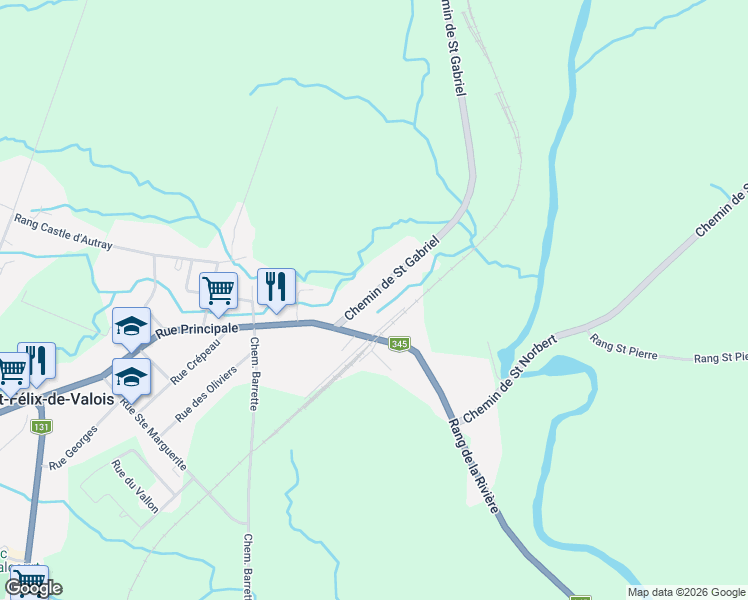 map of restaurants, bars, coffee shops, grocery stores, and more near Chemin de Saint Gabriel in Lanaudière