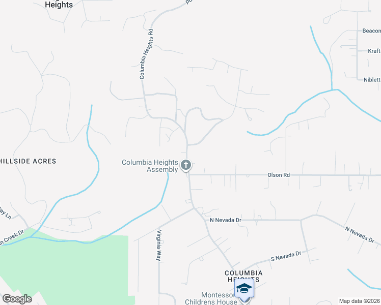 map of restaurants, bars, coffee shops, grocery stores, and more near 3620 Columbia Heights Road in Longview