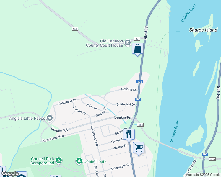 map of restaurants, bars, coffee shops, grocery stores, and more near 226 Neilson Street in Woodstock
