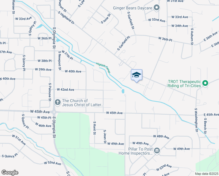 map of restaurants, bars, coffee shops, grocery stores, and more near 710 W 42nd Ave in Kennewick